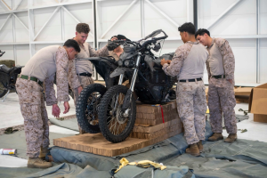 US Marine Recon Prep Zero Electric Motorcycle MMX for Air Drop using JPAD